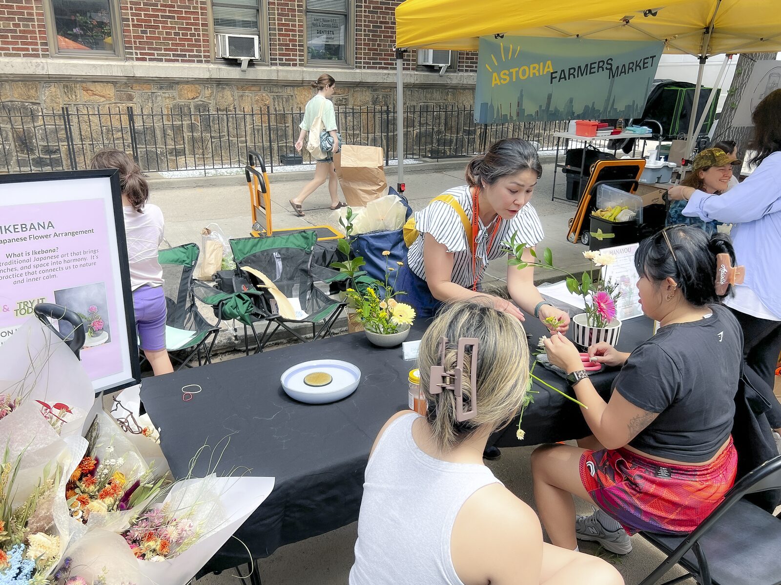 HanaYou collaborator workshop at Astoria Farmers Market in NYC