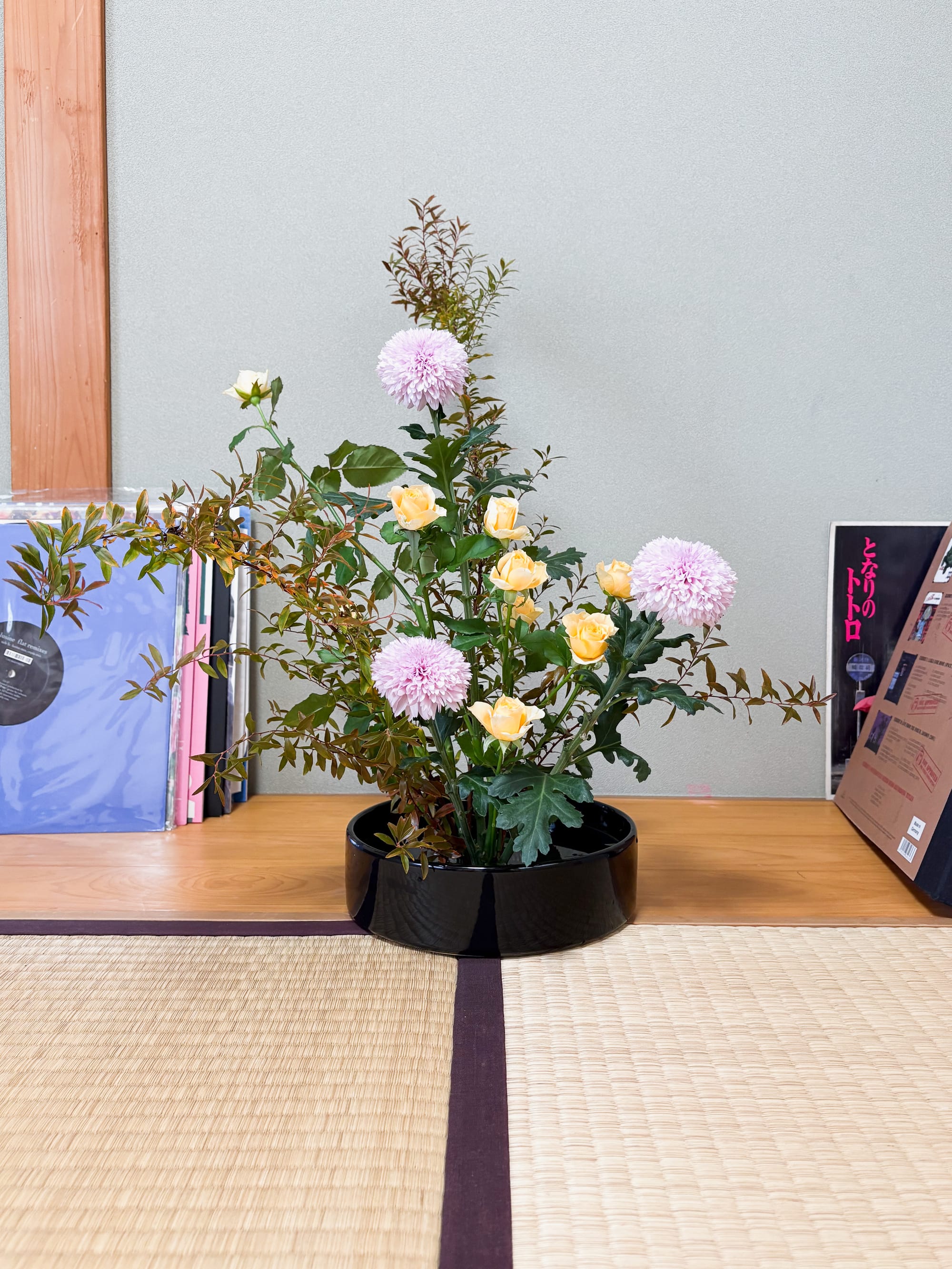 Autumn willows in an ikebana arrangement